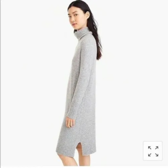 J. CREW Small Turtleneck Wool Alpaca Gray Sweater Dress - Picture 3 of 5